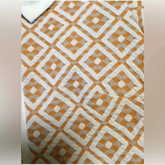 Vintage 60/70’s BELFRY GERALD PIERCE orange White Mod Zipper S/s Dress Medium? - Picture 6 of 6